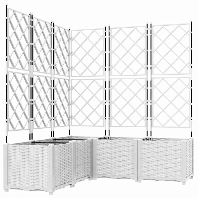 Macetero De Jardín 5 Uds. Blanco 120 X 120 X 143 Cm Pp