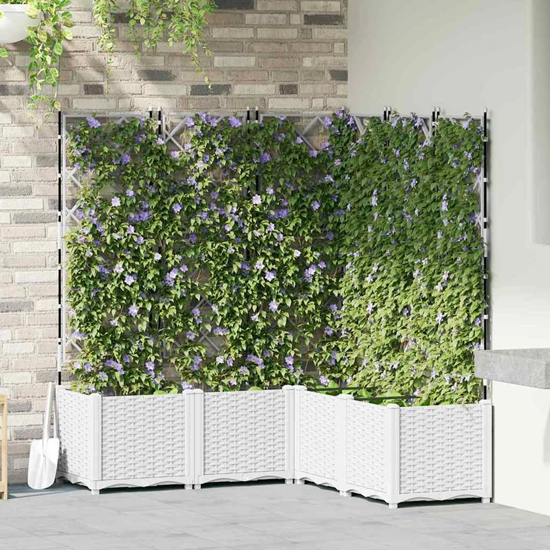 Macetero De Jardín 5 Uds. Blanco 120 X 120 X 143 Cm Pp