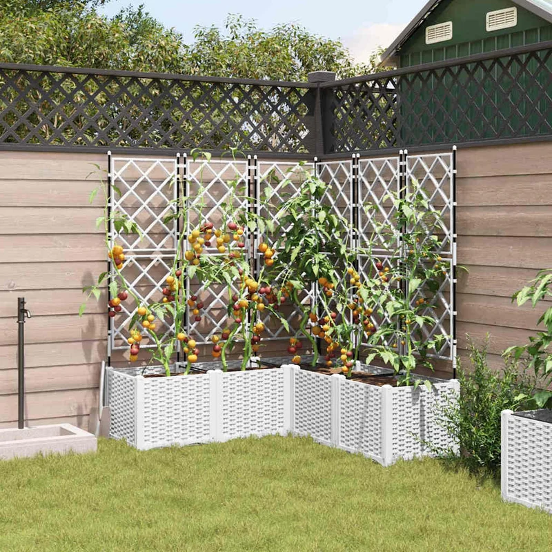 Macetero De Jardín 5 Uds. Blanco 120 X 120 X 143 Cm Pp