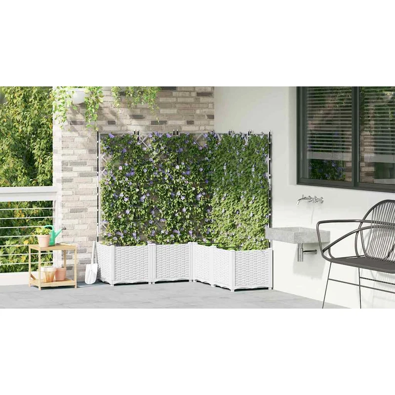 Macetero De Jardín 5 Uds. Blanco 120 X 120 X 143 Cm Pp
