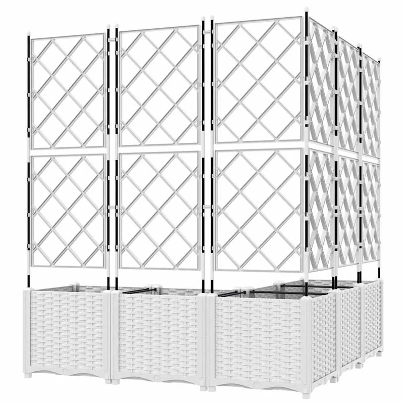 Macetero De Jardín 5 Uds. Blanco 120 X 120 X 143 Cm Pp