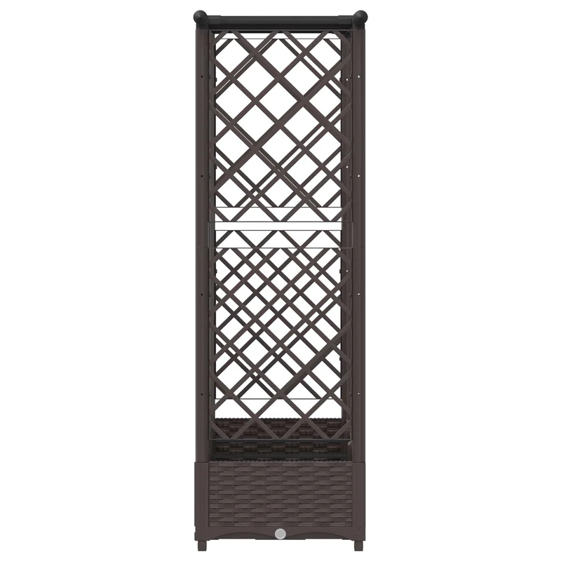 Cama Elevada Con Trellis Y Techo Marrón 164 X 40 X 121 Cm Pp