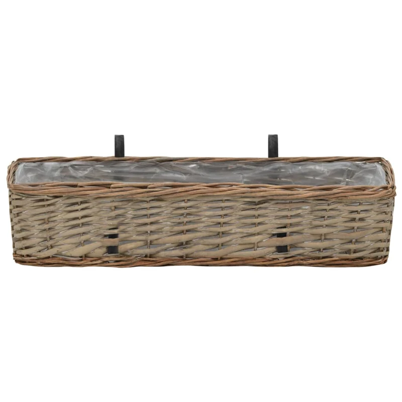 Jardinera Para Balcón Con Forro De Pe 2 Unidades Mimbre 60 Cm