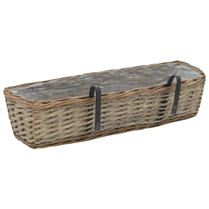 Jardinera Para Balcón Con Forro De Pe 2 Unidades Mimbre 60 Cm