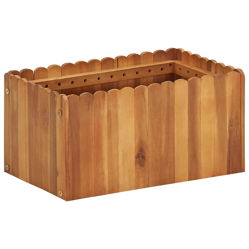 Arriate De Madera Maciza De Acacia 50x30x25 Cm