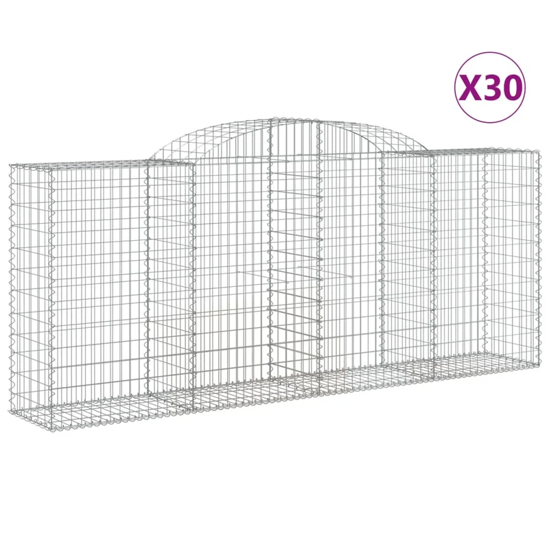 Cestas Gaviones 30 Uds Forma De Arco Hierro 300x50x120/140 Cm