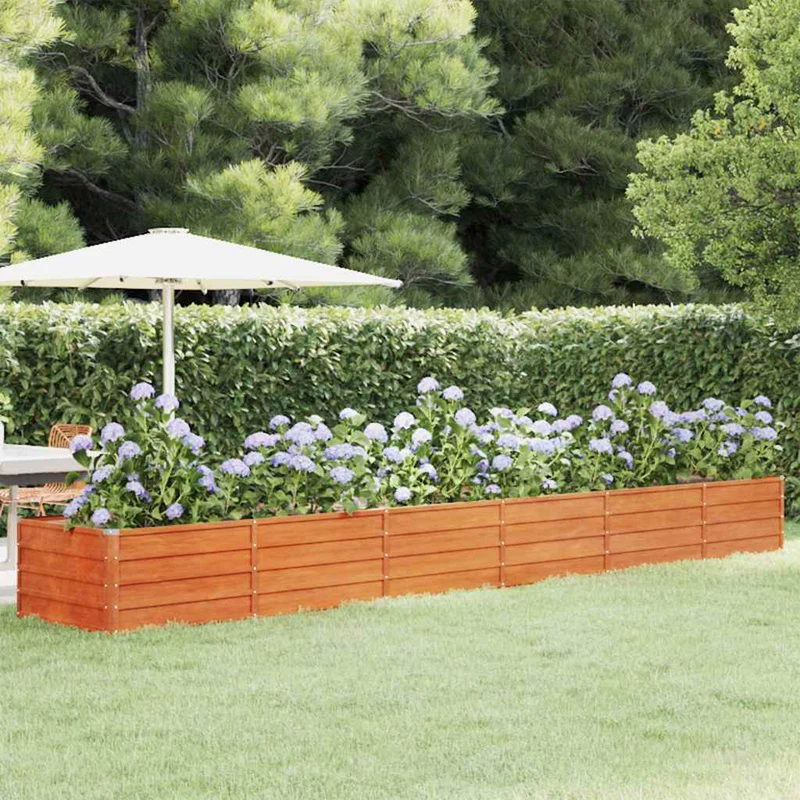 Arriate Oxidado De Acero Corten 480x80x45 Cm
