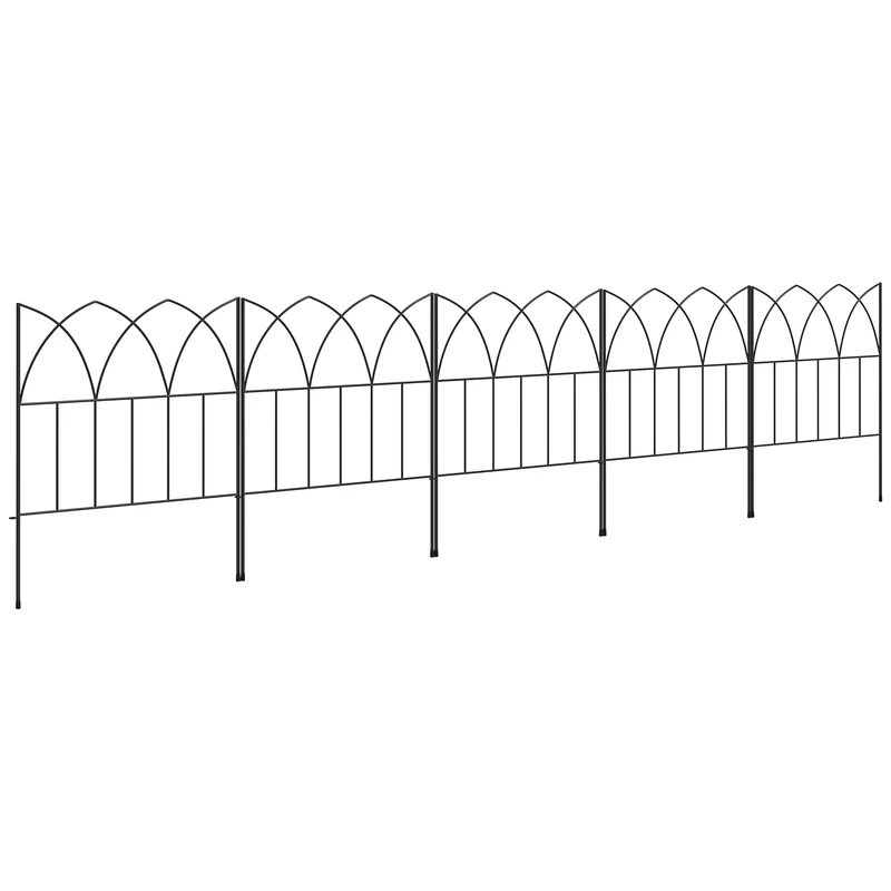 Outsunny Vallas De Jardín 205x45,5 Cm De Metal Combinación Libre Negro