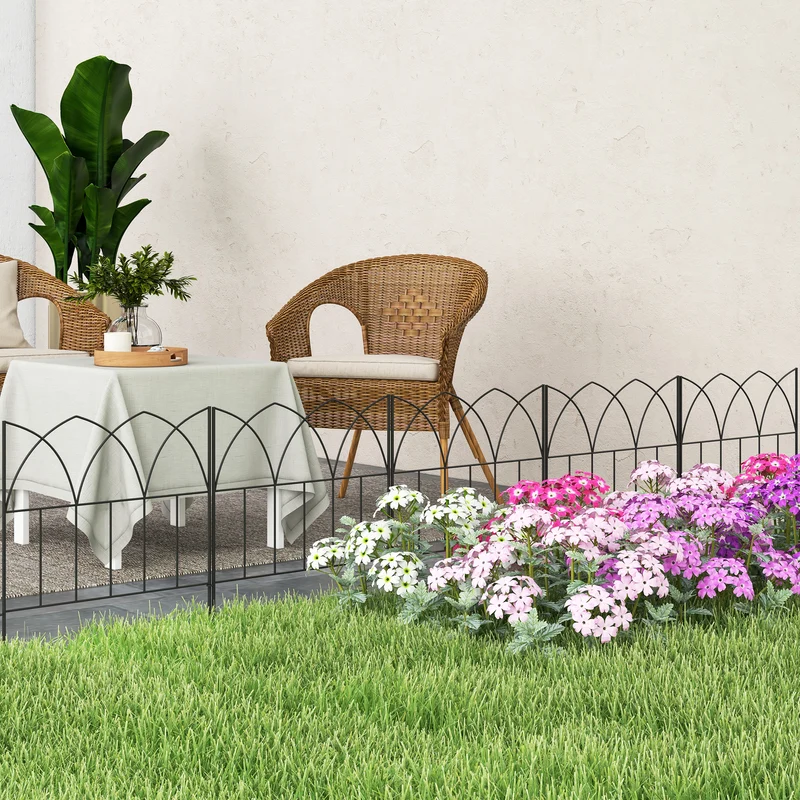 Outsunny Vallas De Jardín 205x45,5 Cm De Metal Combinación Libre Negro