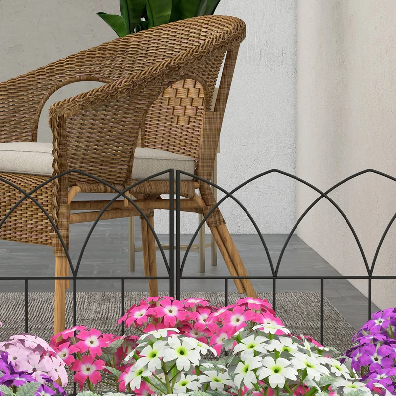 Outsunny Vallas De Jardín 205x45,5 Cm De Metal Combinación Libre Negro