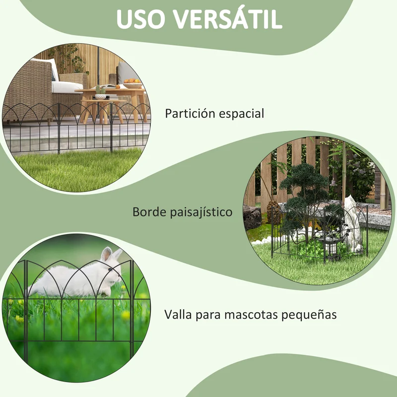 Outsunny Vallas De Jardín 205x45,5 Cm De Metal Combinación Libre Negro