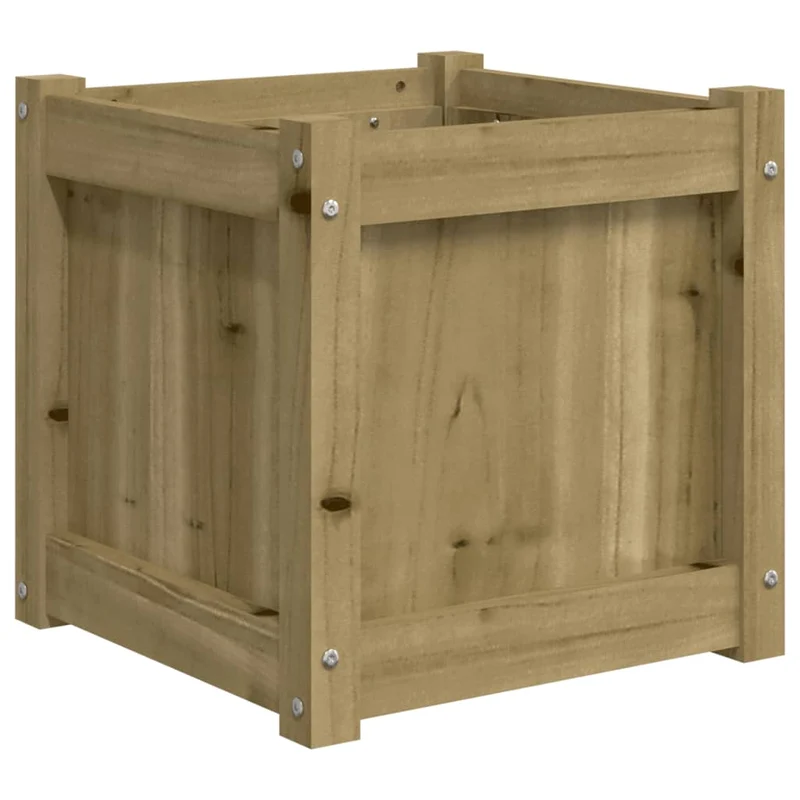 Jardinera Madera Maciza De Pino Impregnada 40x40x40 Cm