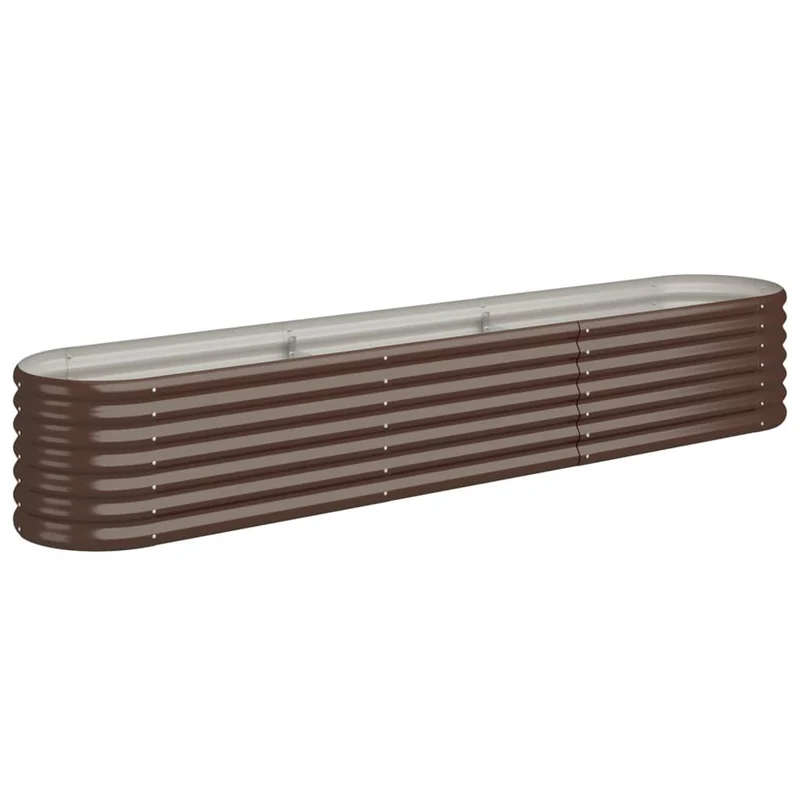 Jardinera Arriate Acero Galvanizado Marrón 224x40x36 Cm