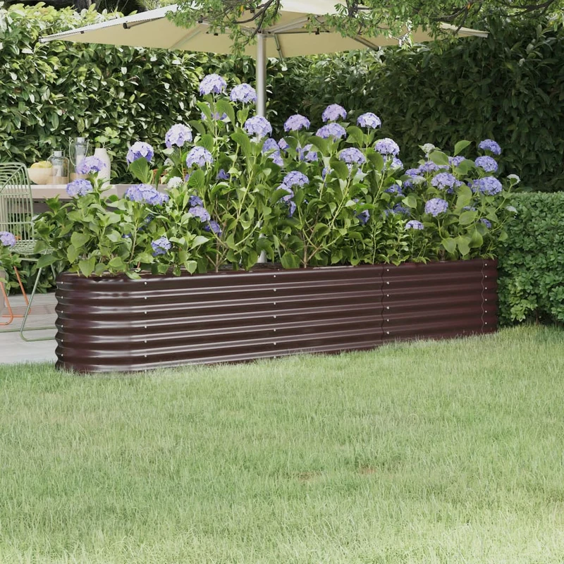 Jardinera Arriate Acero Galvanizado Marrón 224x40x36 Cm