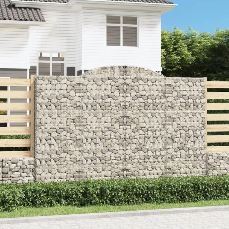Cestas De Gaviones 5 Uds Forma De Arco Hierro 300x30x200/220 Cm