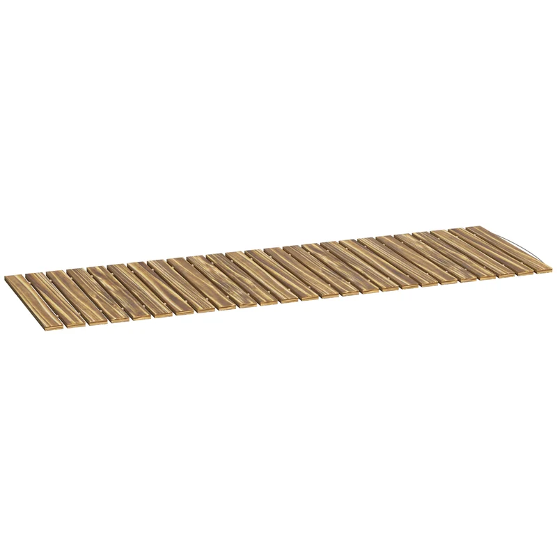 Outsunny Camino De Jardín De Madera 120x38 Cm Para Exteriores Carbonizado