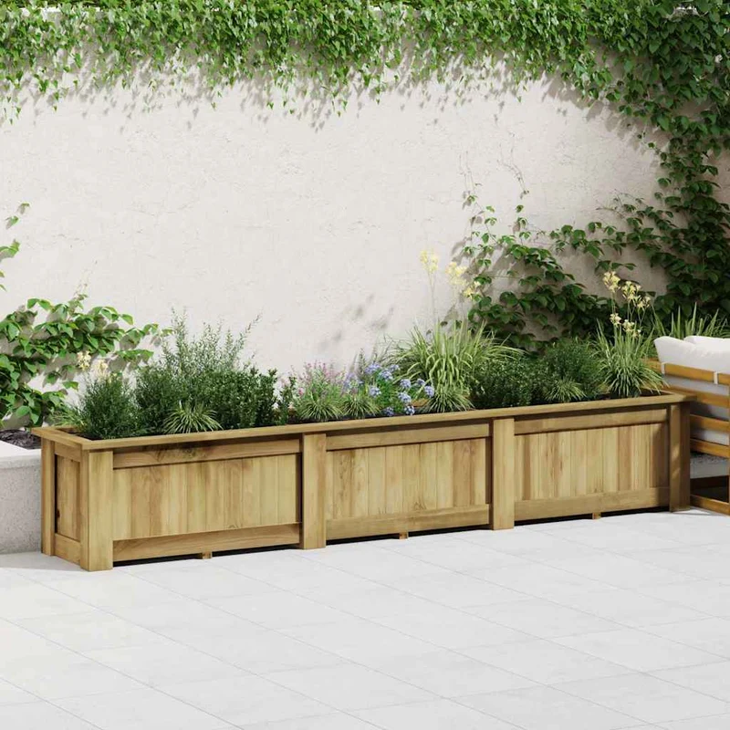 Arriate De Madera De Pino Impregnada 291x50x50 Cm
