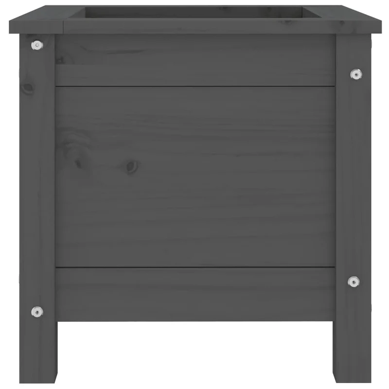 Jardinera Madera Maciza De Pino Gris 40x40x39 Cm