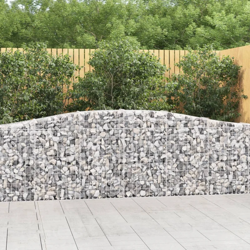 Cestas De Gaviones 3 Uds Forma De Arco Hierro 400x30x80/100 Cm
