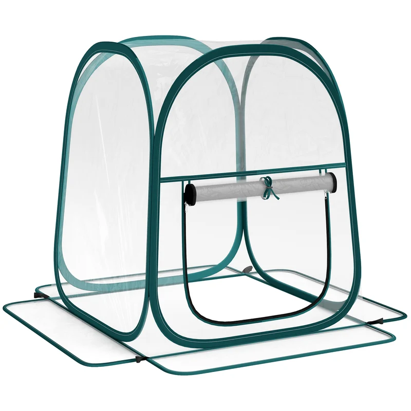 Outsunny Mini Invernadero Plegable Pop-up Con Puerta Enrollable Transparente