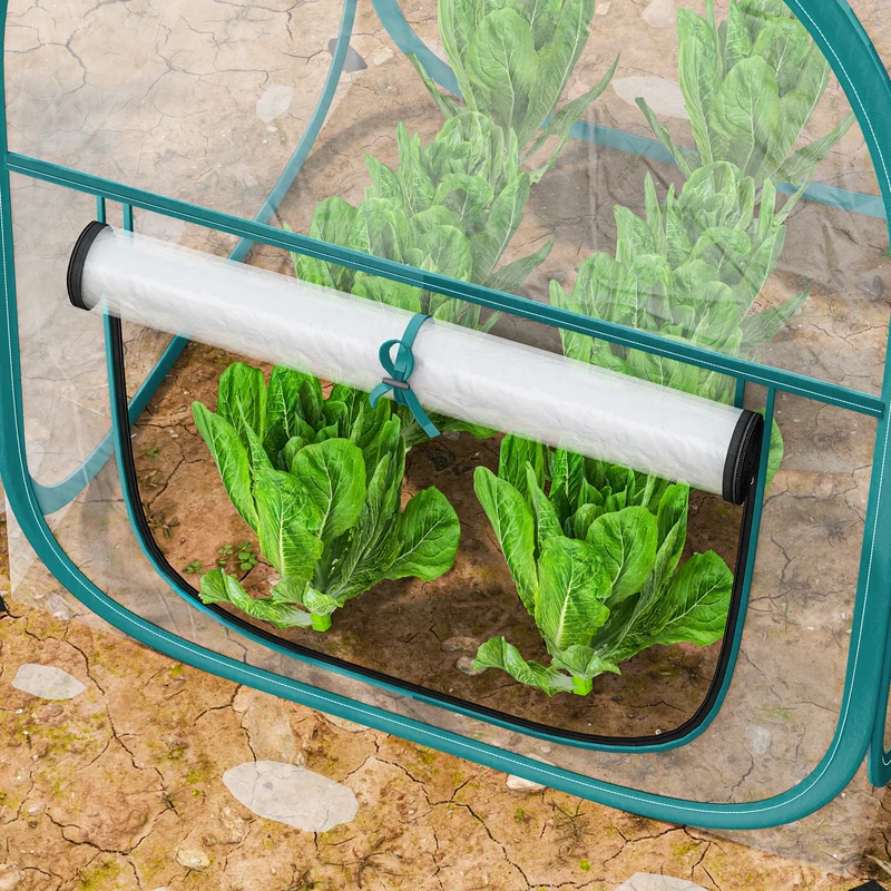 Outsunny Mini Invernadero Plegable Pop-up Con Puerta Enrollable Transparente