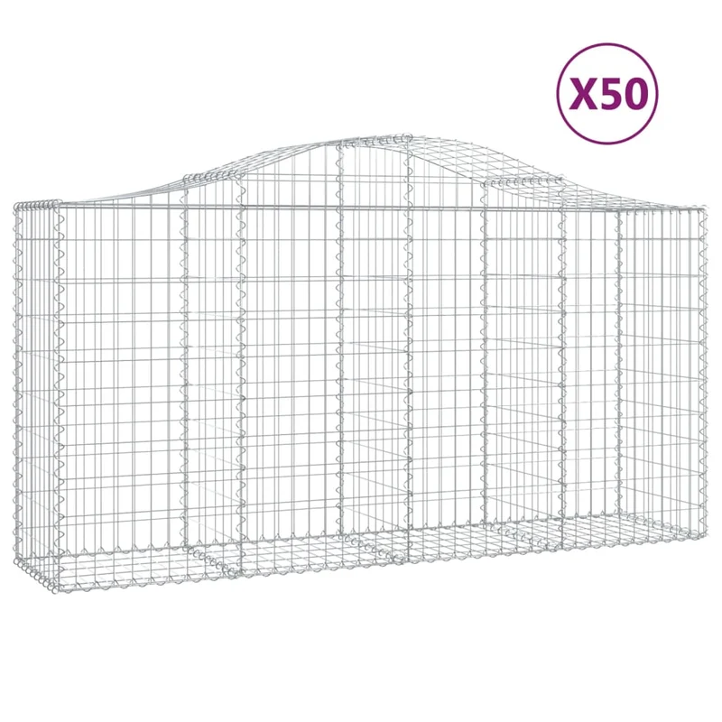 Cestas De Gaviones 50 Uds Forma De Arco Hierro 200x50x100/120cm