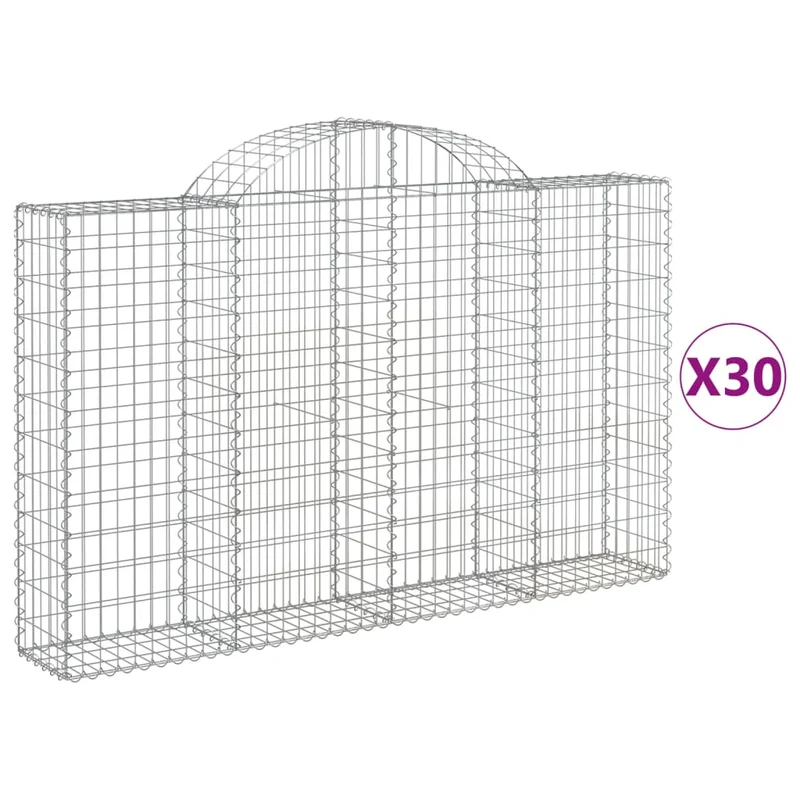Cestas Gaviones 30 Uds Forma De Arco Hierro 200x30x120/140 Cm