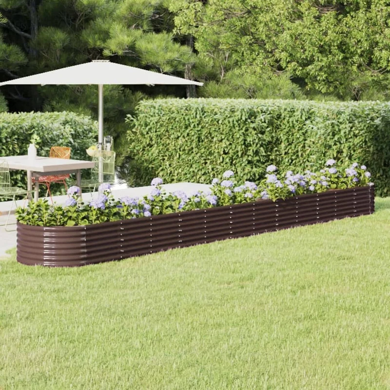 Jardinera Arriate Acero Galvanizado Marrón 512x80x36 Cm