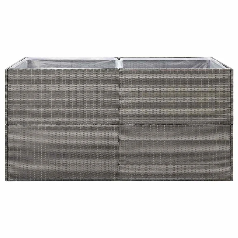 Jardinera Ratán Sintético Gris 157x80x80 Cm
