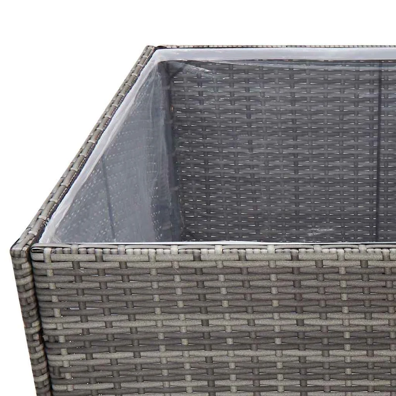 Jardinera Ratán Sintético Gris 157x80x80 Cm