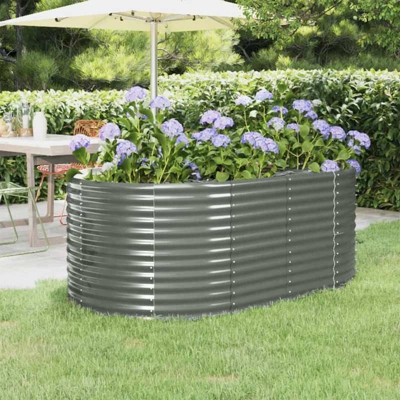 Jardinera Arriate Acero Galvanizado Gris 175x100x68 Cm