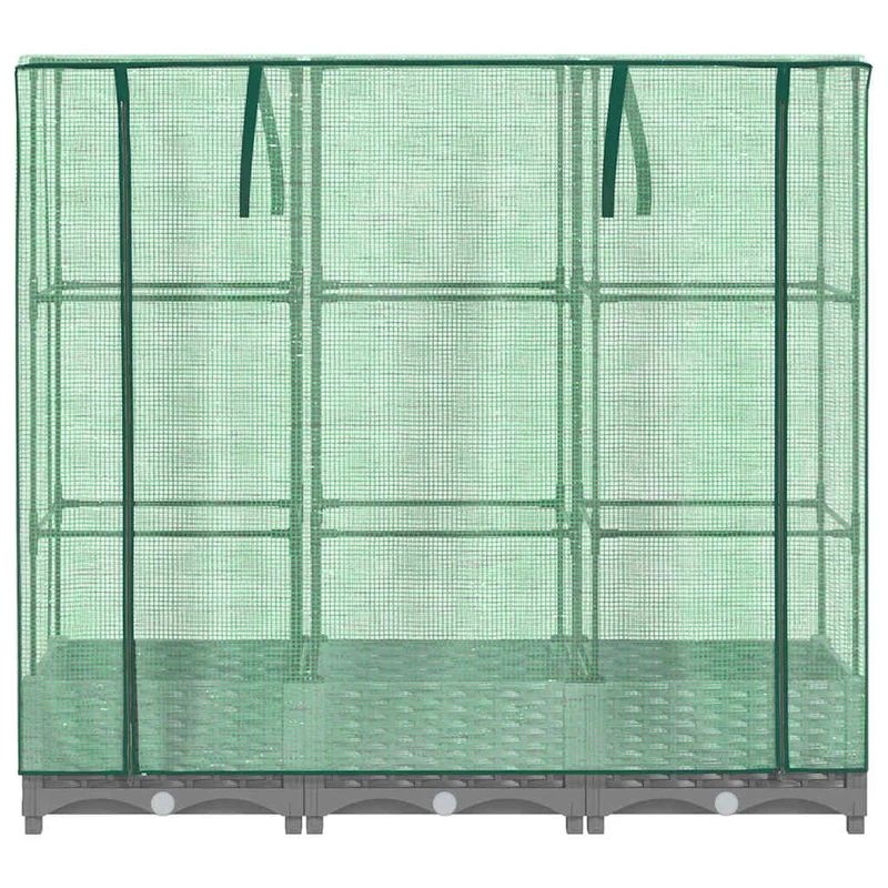 Arriate Con Cubierta Invernadero Aspecto Ratán 120x40x123 Cm