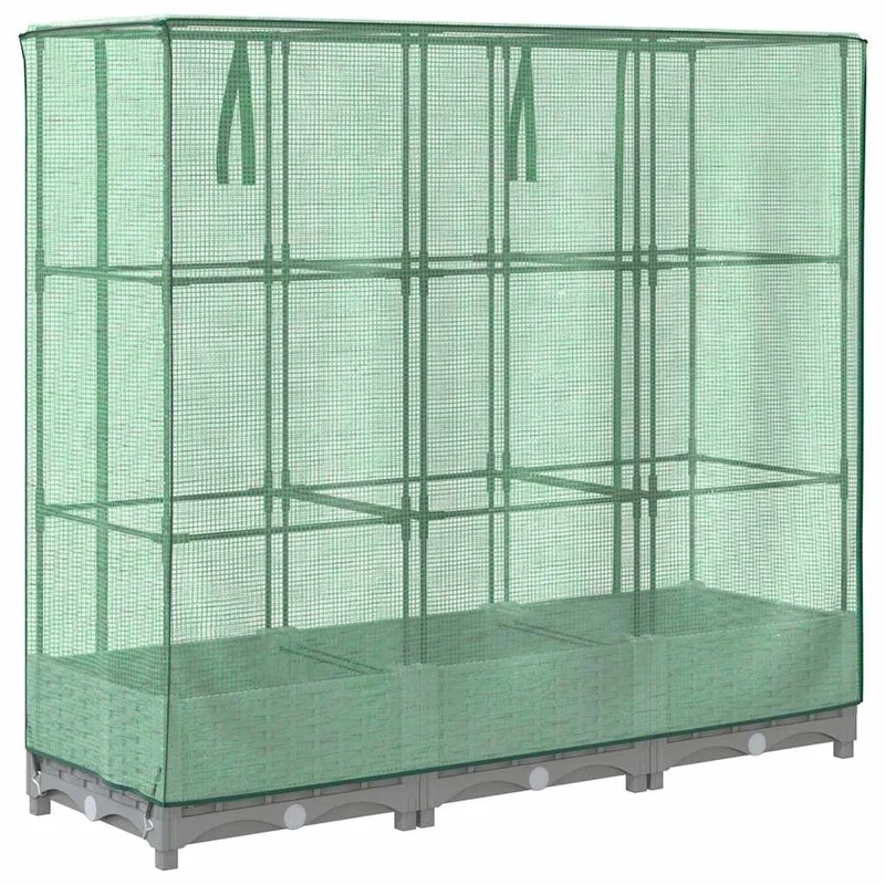 Arriate Con Cubierta Invernadero Aspecto Ratán 120x40x123 Cm