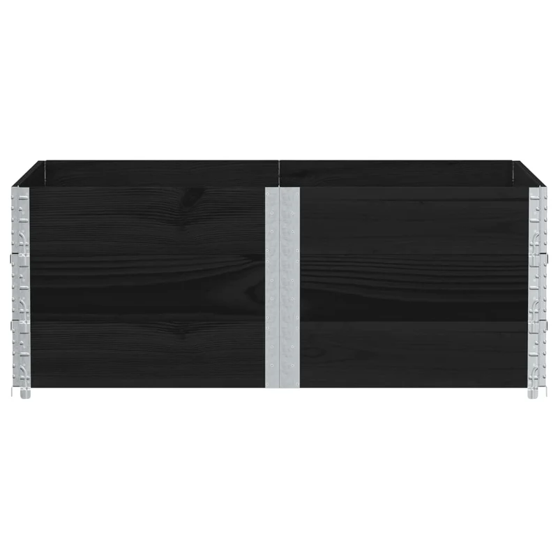 Jardinera De Madera Maciza De Pino Negra 150x100 Cm