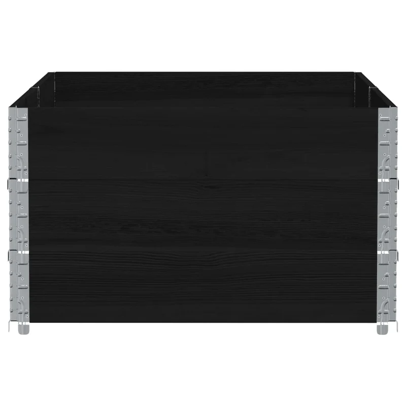 Jardinera De Madera Maciza De Pino Negra 150x100 Cm