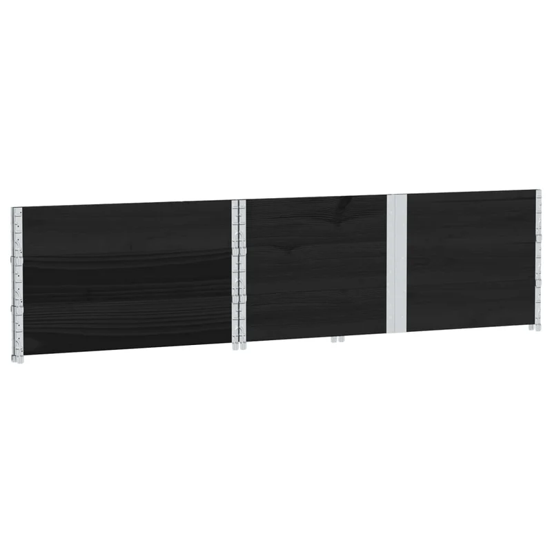 Jardinera De Madera Maciza De Pino Negra 150x100 Cm