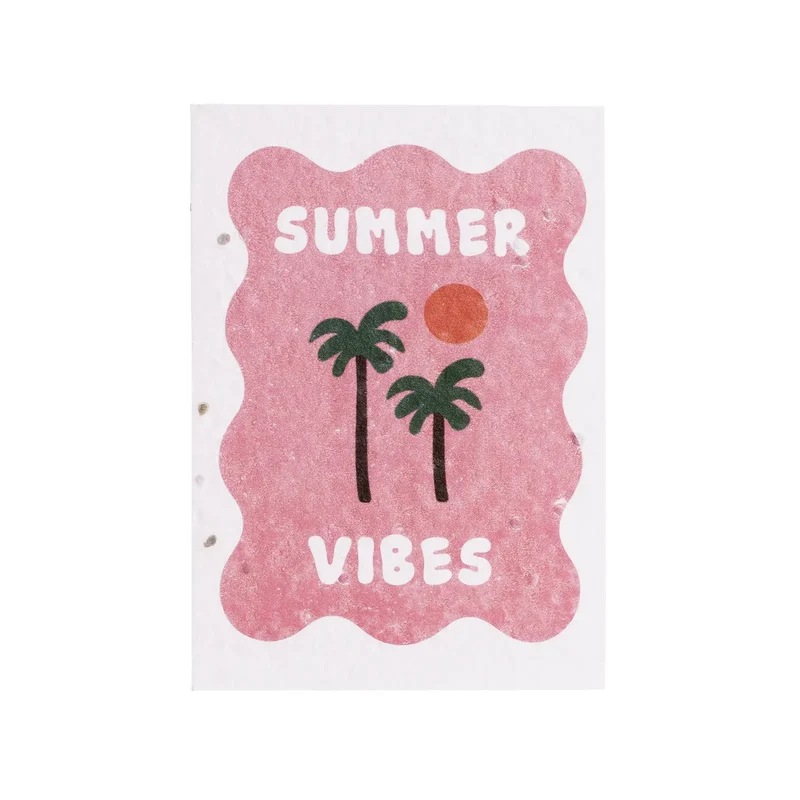 Postal Plantable Summer Vibes Semillas de Tomate | Papel de Algodón Reciclado | Regalo Original - Resetea