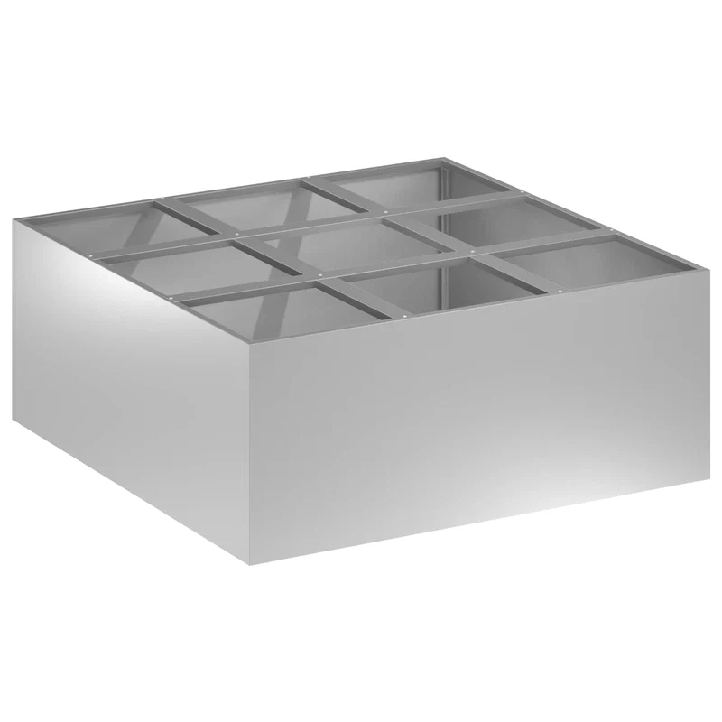 Macetero De Jardín Plateado 100 X 100 X 40 Cm Acero Galvanizado