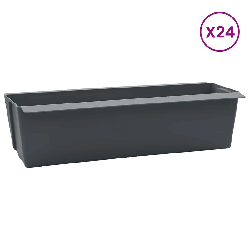 Cajas De Flores Para Palets Euro 24 Uds. Gris Polipropileno