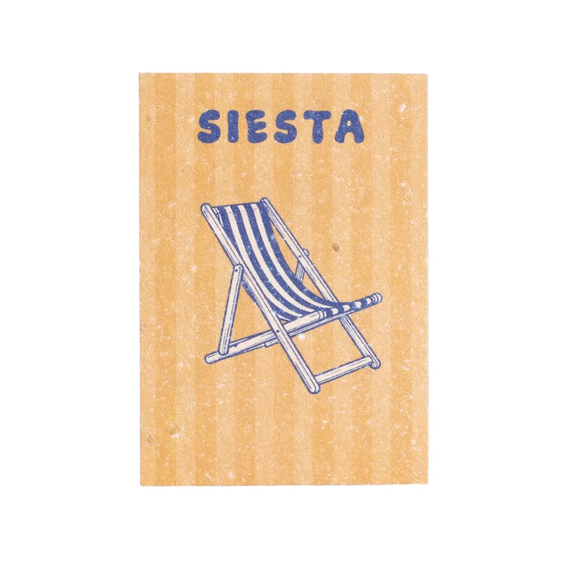 Postal Plantable Siesta Semillas de Tomate | Papel de Algodón Reciclado | Regalo Original - Resetea