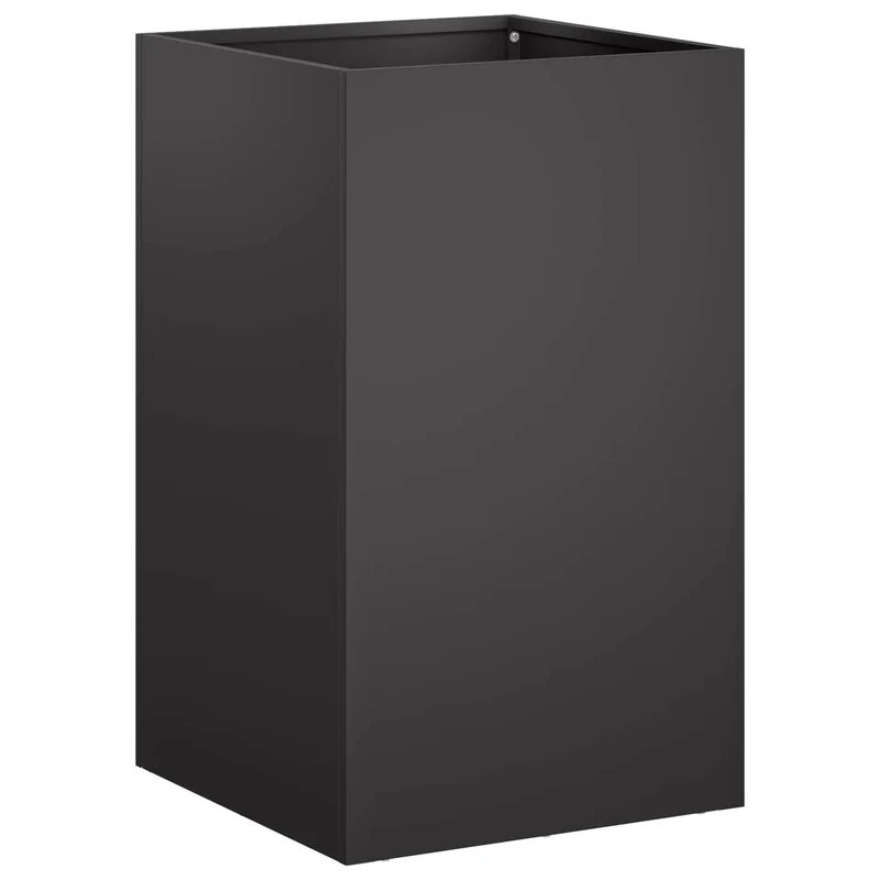 Macetero De Jardín Negro 40 X 40 X 50 Cm Acero Laminado En Frío
