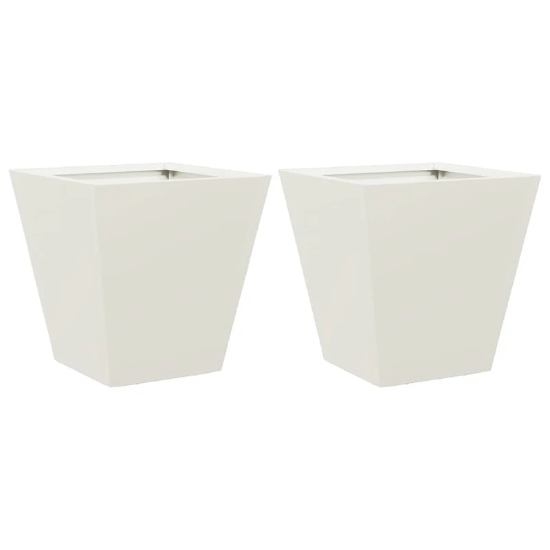 Jardineras 2 Unidades Acero Blanco 30x30x30 Cm