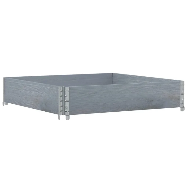 Jardinera De Madera Maciza De Pino Gris 100x100 Cm
