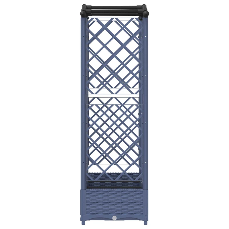 Cama Elevada Con Trellis Y Techo Gris 163 X 40 X 123 Cm Pp