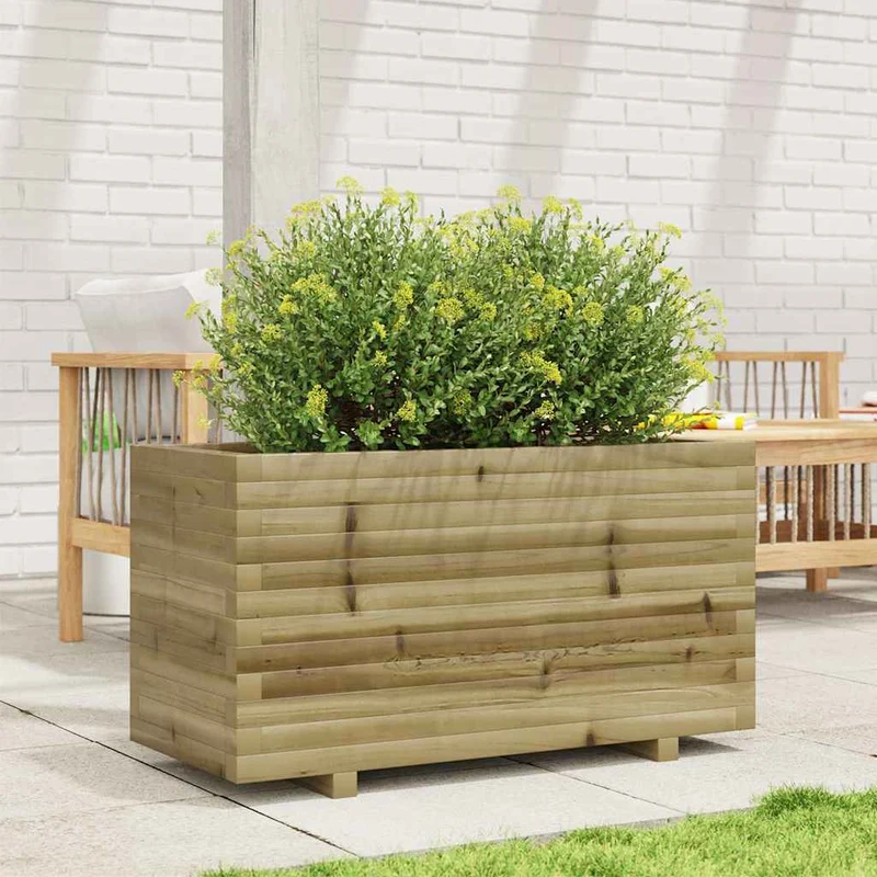 Jardinera Madera De Pino Impregnada 90x40x49,5 Cm