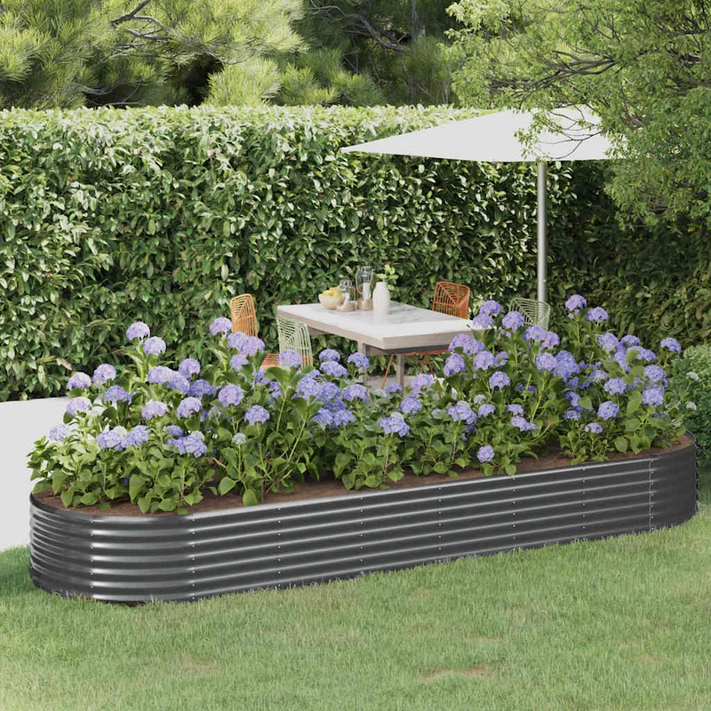 Jardinera Arriate Acero Galvanizado Antracita 322x100x36cm