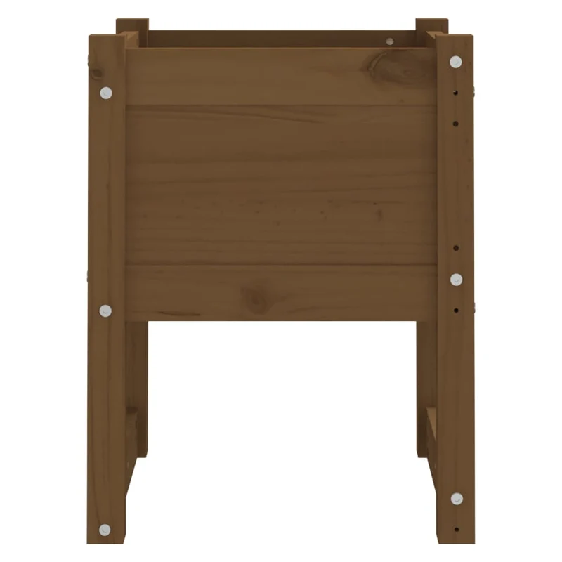 Jardinera 2 Uds Madera Maciza De Pino Marrón Miel 40x40x52,5 Cm