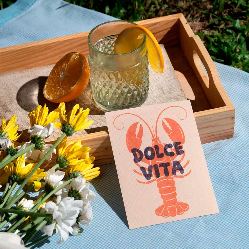 Postal Plantable Dolce Vita Semillas de Flores | Papel de Algodón Reciclado | Regalo Original - Resetea