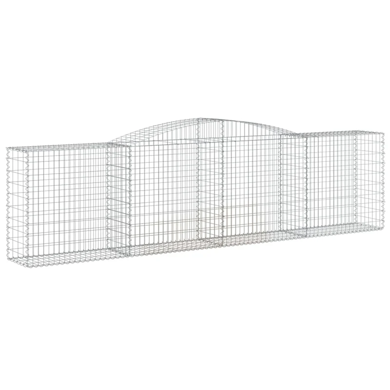Cestas De Gaviones 5 Uds Forma De Arco Hierro 400x50x100/120 Cm