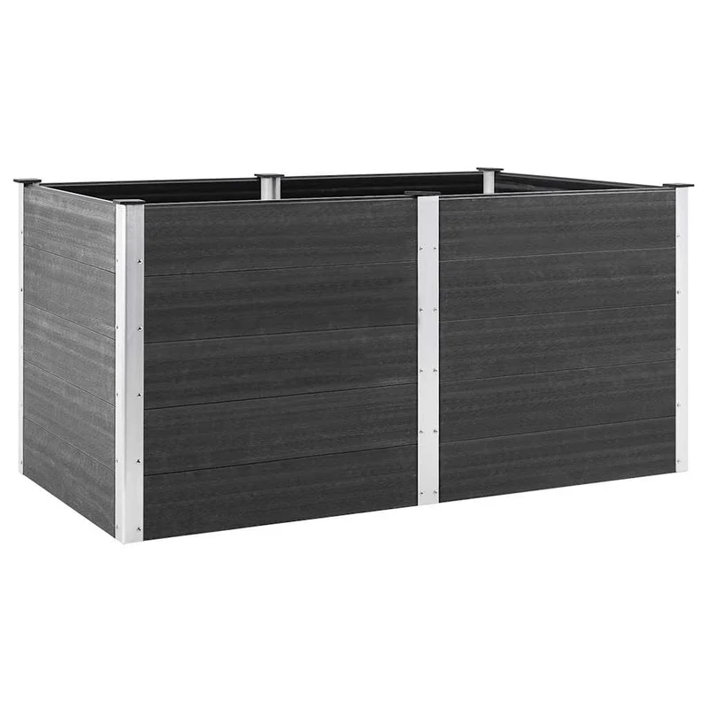 Arriate Elevado De Wpc Gris 200x100x91 Cm